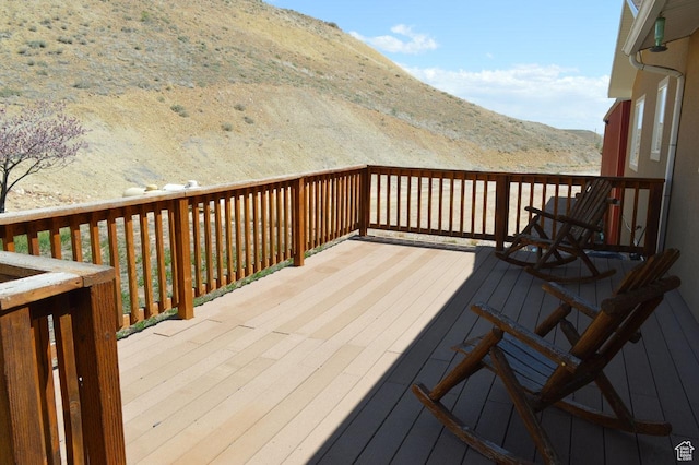 5859 E Ashley Creek Rd S, Vernal, UT 84078 - wooden terrace with a mountain view