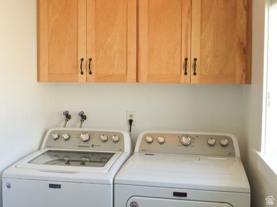 5859 E Ashley Creek Rd S, Vernal, UT 84078 - washroom with separate washer and dryer and cabinet space
