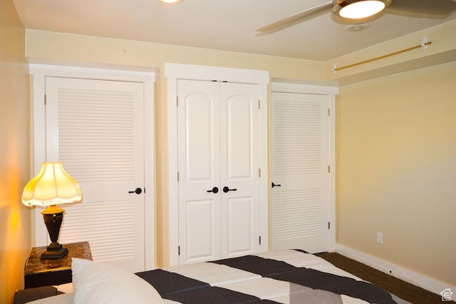 5859 E Ashley Creek Rd S, Vernal, UT 84078 - carpeted bedroom featuring baseboards and ceiling fan