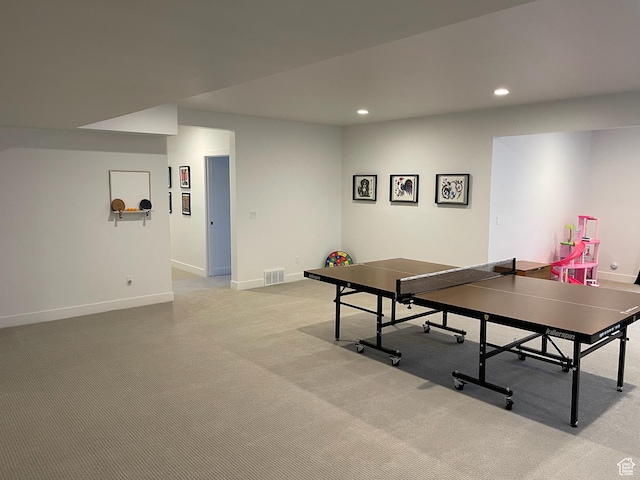 889 S Winter Ln, North Salt Lake, UT 84054 - playroom featuring recessed lighting, baseboards, visible vents, and light colored carpet