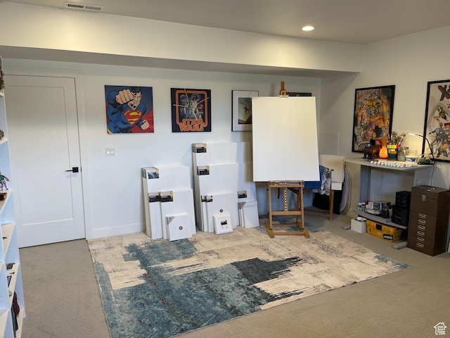 889 S Winter Ln, North Salt Lake, UT 84054 - misc room featuring carpet floors, recessed lighting, and visible vents