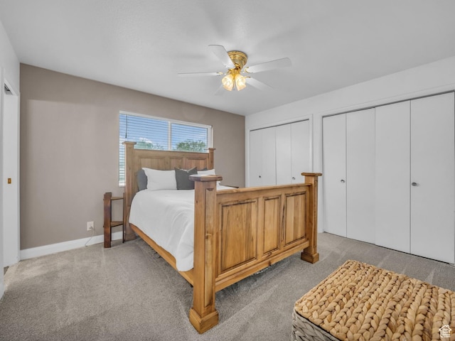 295 S 200 W, Delta, UT 84624 - bedroom with a ceiling fan, baseboards, carpet, and two closets