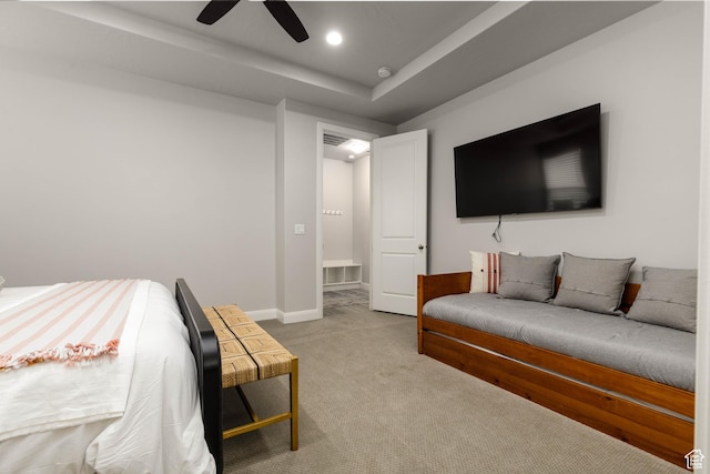1427 N Rustico Dr, Washington, UT 84780 - carpeted bedroom featuring baseboards, ceiling fan, and recessed lighting