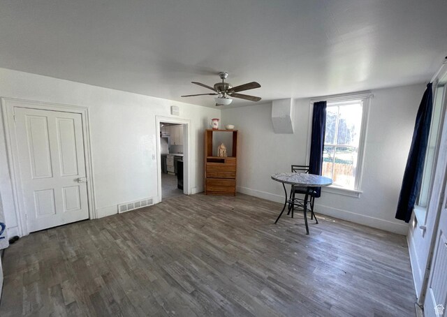 280 N Main St, Smithfield, UT 84335 - interior space featuring a ceiling fan, visible vents, wood finished floors, and baseboards