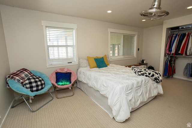 815 S Annabella Rd, Richfield, UT 84701 - carpeted bedroom with recessed lighting, a closet, and baseboards