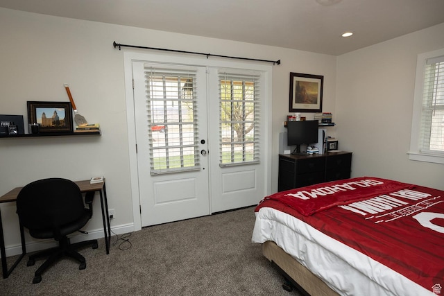 815 S Annabella Rd, Richfield, UT 84701 - bedroom with recessed lighting, french doors, and carpet flooring