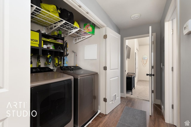 1004 N 1090 W Unit 401, Orem, UT 84057 - washroom with separate washer and dryer and dark wood-style floors