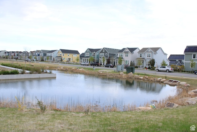 property view of water featuring a residential view