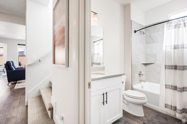 1378 N Marfil Way, Washington, UT 84780 - full bathroom featuring toilet, vanity, shower / tub combo, and wood finished floors