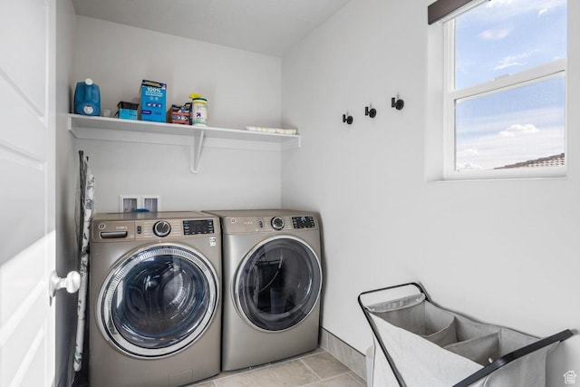 1378 N Marfil Way, Washington, UT 84780 - laundry area with light tile patterned floors, separate washer and dryer, and laundry area