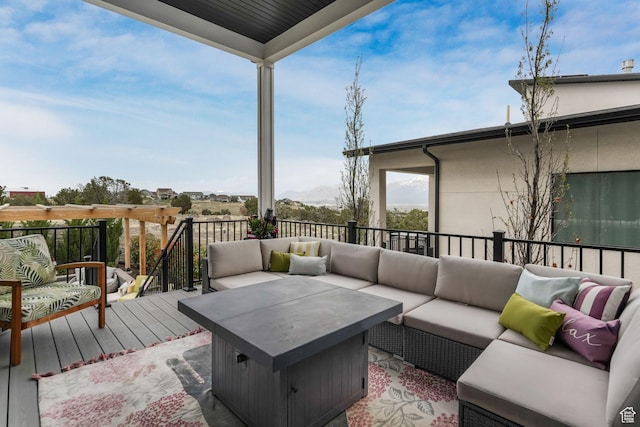 4772 W Thorntree Ln, Herriman, UT 84096 - wooden terrace with an outdoor hangout area