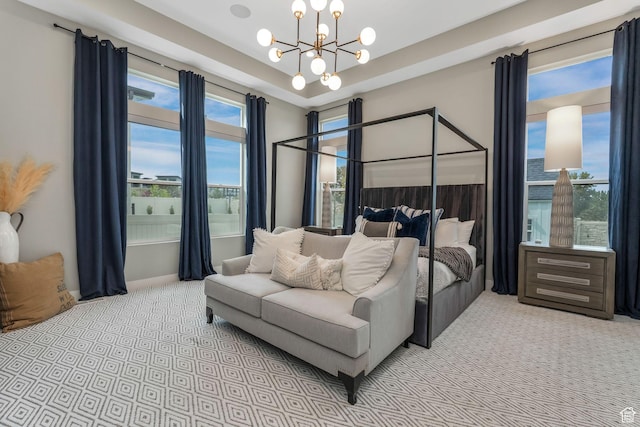 4772 W Thorntree Ln, Herriman, UT 84096 - carpeted bedroom with a notable chandelier