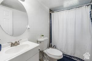 2959 S 9200 W, Magna, UT 84044 - full bathroom featuring vanity, toilet, and a shower with shower curtain