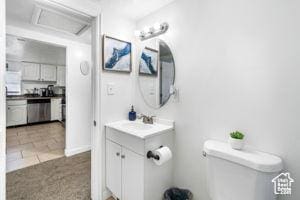 2959 S 9200 W, Magna, UT 84044 - bathroom featuring tile patterned floors, vanity, and toilet