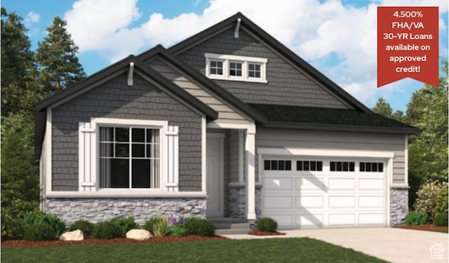 2074 S 3940 W Unit 11, Taylor, UT 84401 - craftsman-style home featuring stone siding, driveway, and a front yard