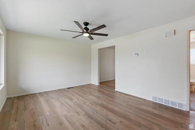 985 S 600 W, Provo, UT 84601 - unfurnished room with baseboards, visible vents, wood finished floors, and ceiling fan