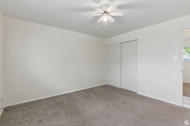 985 S 600 W, Provo, UT 84601 - unfurnished bedroom featuring baseboards, ceiling fan, a closet, and carpet