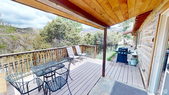 315 Abbey Rd, Moab, UT 84532 - wooden terrace with a mountain view and a grill