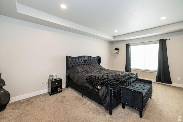 9568 N 5600 W, Elwood, UT 84337 - bedroom featuring a tray ceiling, carpet flooring, recessed lighting, and baseboards
