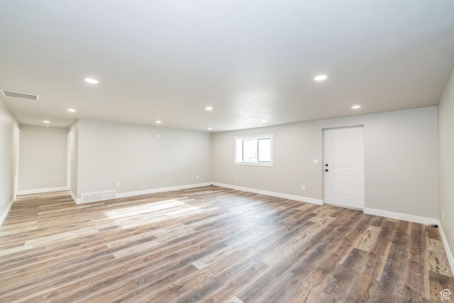 9568 N 5600 W, Elwood, UT 84337 - below grade area with recessed lighting, visible vents, light wood-style flooring, and baseboards