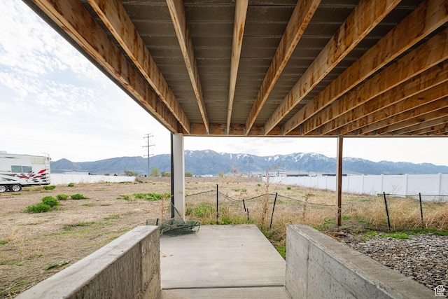 9568 N 5600 W, Elwood, UT 84337 - view of patio / terrace featuring a mountain view and fence