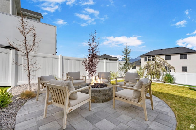 2862 S Preening Way, Saratoga Springs, UT 84045 - view of patio / terrace with fence and an outdoor fire pit