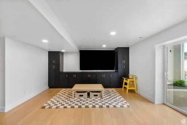 2862 S Preening Way, Saratoga Springs, UT 84045 - cinema with recessed lighting, visible vents, light wood-style floors, and baseboards
