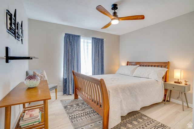 676 S 620 E, Heber City, UT 84032 - bedroom with light wood-style floors, ceiling fan, and baseboards