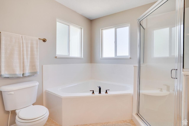 676 S 620 E, Heber City, UT 84032 - bathroom with toilet, a garden tub, a shower stall, and tile patterned floors