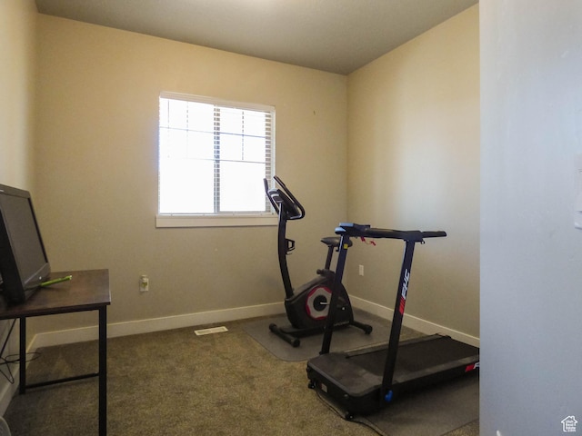 4718 E Cougar Run S, Ut, UT 84629 - exercise room featuring carpet floors, visible vents, and baseboards