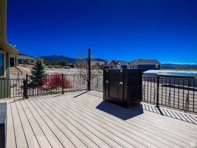 4718 E Cougar Run S, Ut, UT 84629 - wooden terrace featuring a mountain view