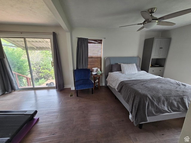 5841 S 129 W, Murray, UT 84107 - bedroom featuring wood finished floors, access to exterior, and ceiling fan