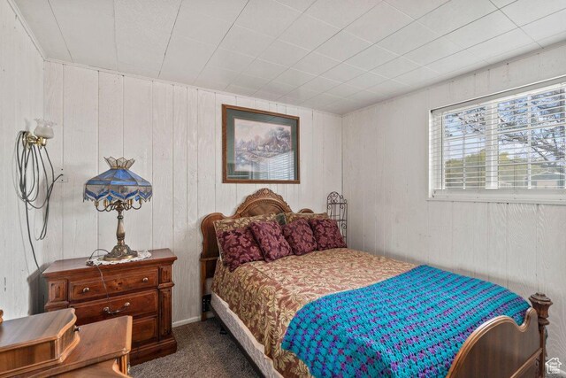 3168 W 1300 N, Clinton, UT 84015 - carpeted bedroom featuring wooden walls