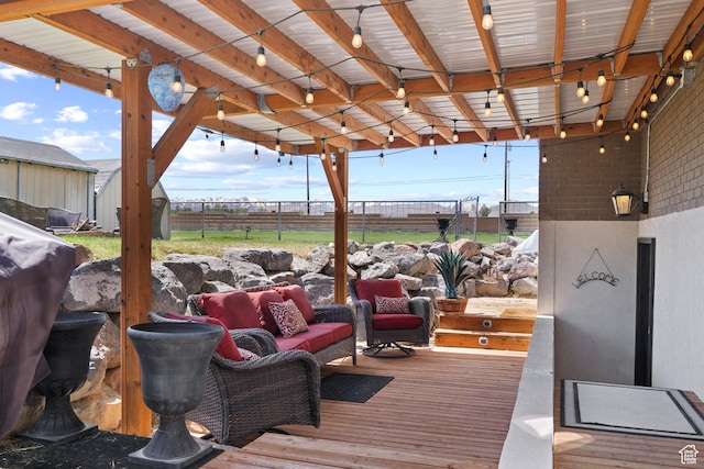 wooden deck with fence