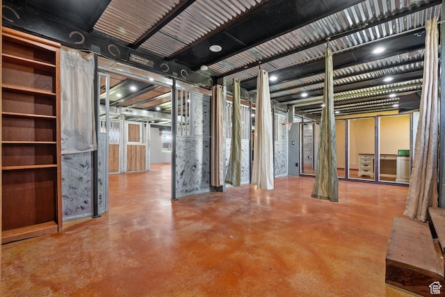 view of unfinished basement