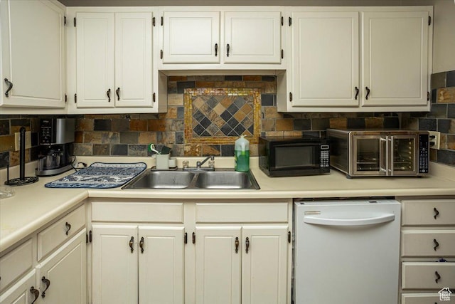 556 W 800 N Unit 15, Provo, UT 84601 - kitchen featuring white cabinetry, black microwave, dishwasher, and light countertops