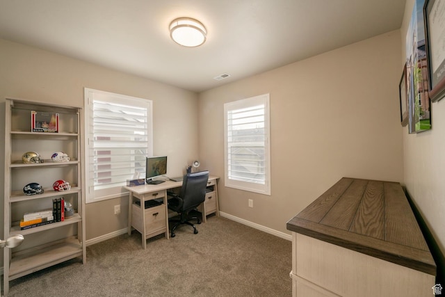 4947 W Calton Ln, South Jordan, UT 84009 - home office featuring visible vents, carpet flooring, and baseboards