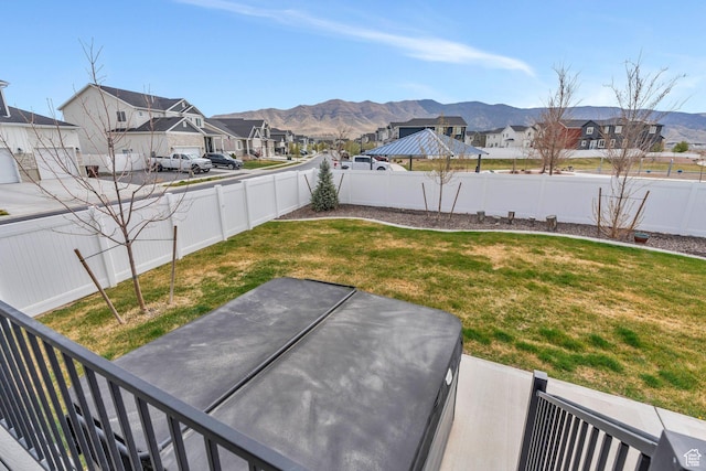 3498 N Delta St, Eagle Mountain, UT 84005 - view of yard with a residential view, a mountain view, and a patio area