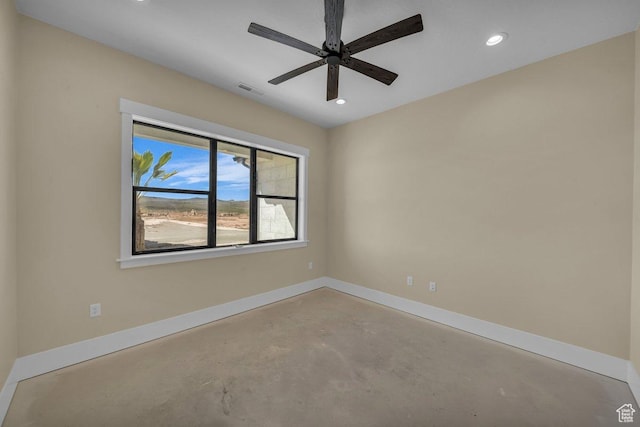 1907 S 950 W, Hurricane, UT 84737 - unfurnished room featuring ceiling fan, recessed lighting, concrete flooring, and baseboards
