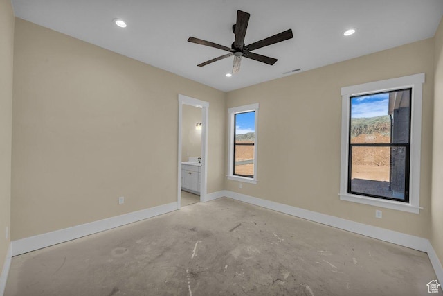 1907 S 950 W, Hurricane, UT 84737 - unfurnished room featuring a ceiling fan, baseboards, and plenty of natural light