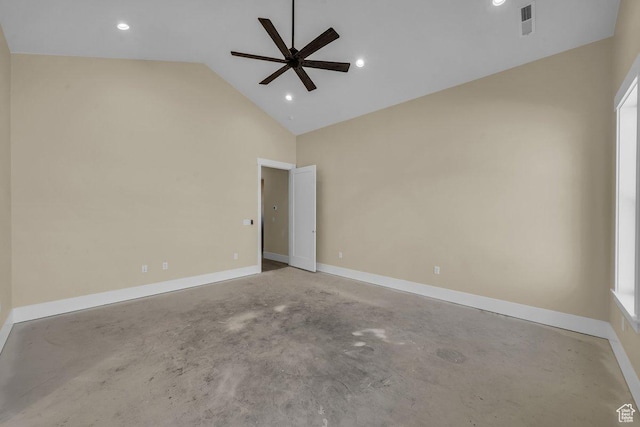 1907 S 950 W, Hurricane, UT 84737 - empty room with recessed lighting, a ceiling fan, unfinished concrete floors, and visible vents