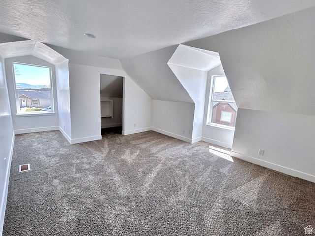 991 N 2500 W, Vernal, UT 84078 - additional living space featuring lofted ceiling, a textured ceiling, carpet, and baseboards