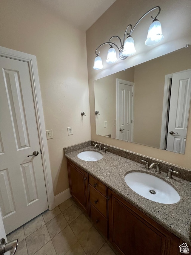 5867 W 4000 N, Roosevelt, UT 84066 - bathroom featuring tile patterned flooring, a sink, double vanity, and baseboards