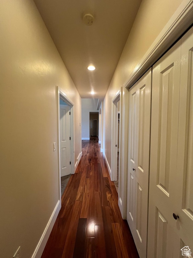 5867 W 4000 N, Roosevelt, UT 84066 - hall with dark wood-type flooring, recessed lighting, and baseboards