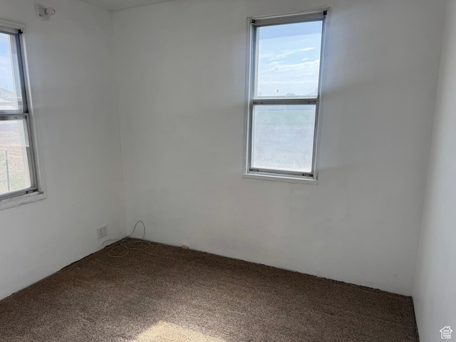 view of carpeted spare room