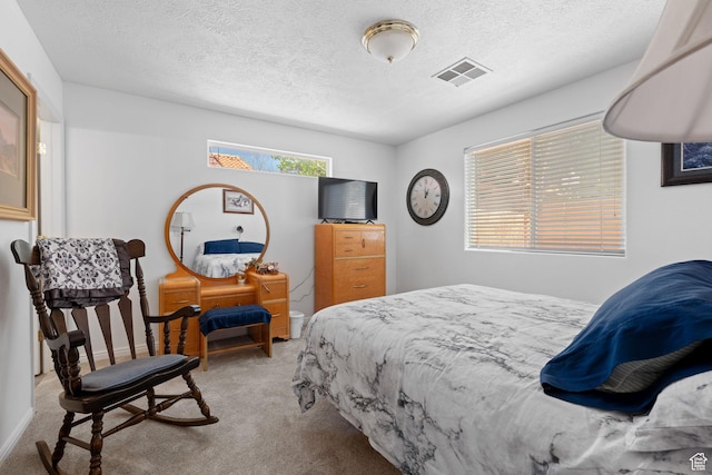 2369 S 780 W, Hurricane, UT 84737 - bedroom featuring a textured ceiling, visible vents, carpet, and baseboards