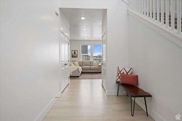 574 W 500 N, Smithfield, UT 84335 - hall with recessed lighting, light wood finished floors, and baseboards