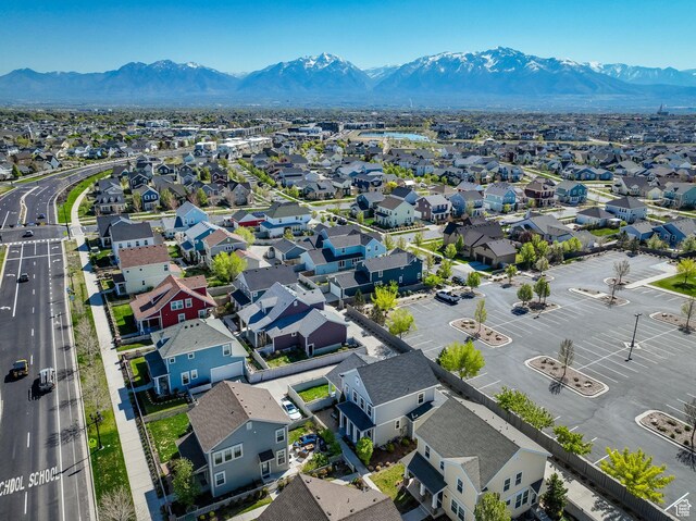 5103 W S Jordan Pkwy, South Jordan, UT 84009 - drone / aerial view featuring a residential view and a mountain view
