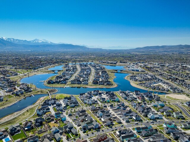 5103 W S Jordan Pkwy, South Jordan, UT 84009 - drone / aerial view with a residential view and a water and mountain view
