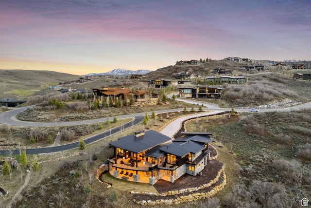 4014 Aspen Camp Loop, Park City, UT 84098 - aerial view at dusk featuring a mountain view